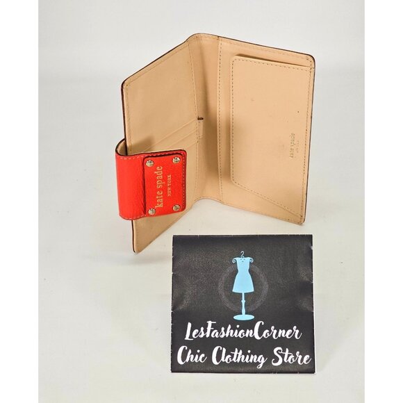 Kate Spade Women's Orange Leather Wellesley Stacy Leather Bifold Wallet 2143 - Picture 6 of 9